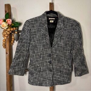 MICHAEL Michael Kors Black and White Patterned Blazer Size 6